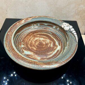 Colby Clayworks 7" Brie Bowl Seashell Studio Pottery Shells Florida Beach